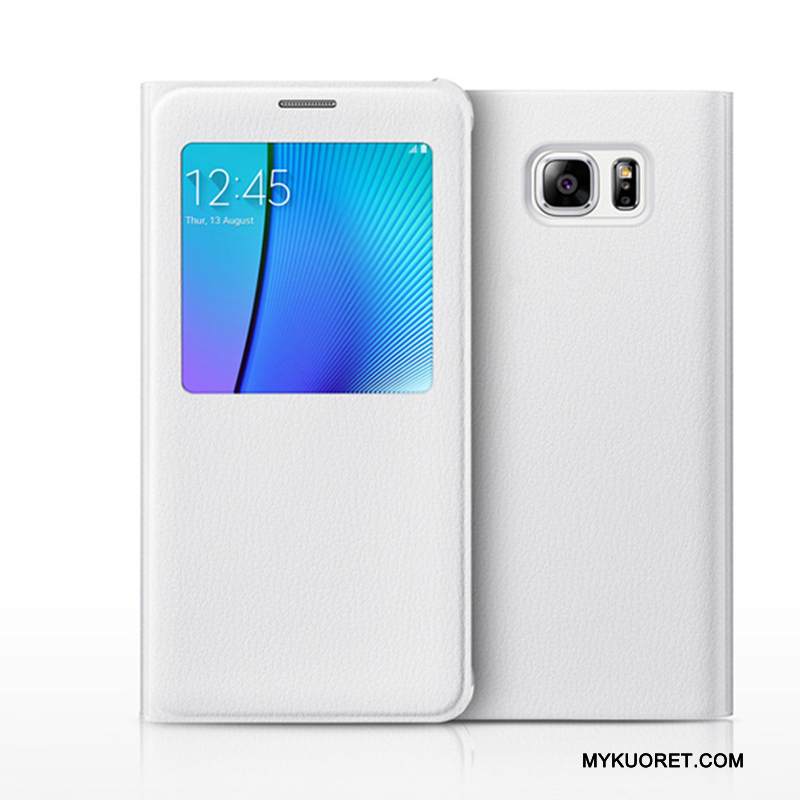 Kuori Samsung Galaxy Note 5 Nahka Vaalean Horrostila, Kotelo Samsung Galaxy Note 5 Kuoret Murtumaton Puhelimen Kuoret