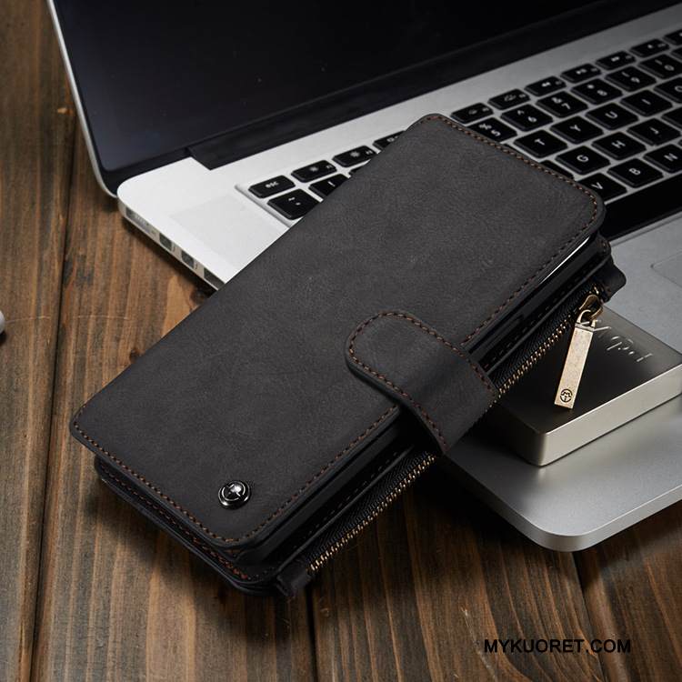 Kuori Samsung Galaxy Note 5 Nahka Vetoketju Khaki, Kotelo Samsung Galaxy Note 5 Suojaus Puhelimen Kuoret Kortti