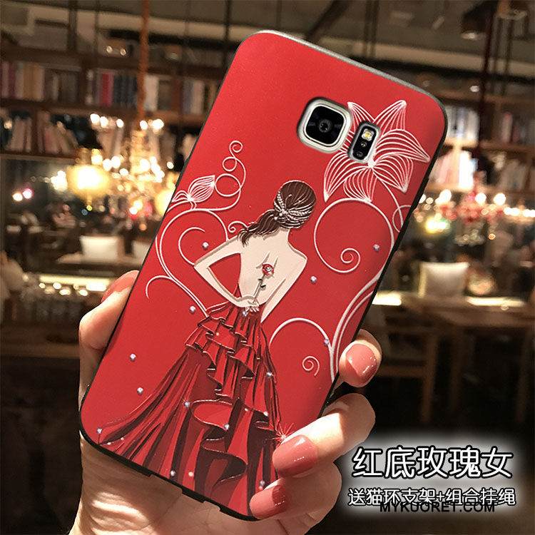 Kuori Samsung Galaxy Note 5 Silikoni Persoonallisuus Punainen, Kotelo Samsung Galaxy Note 5 Ripustettavat Koristeet Puhelimen Kuoret
