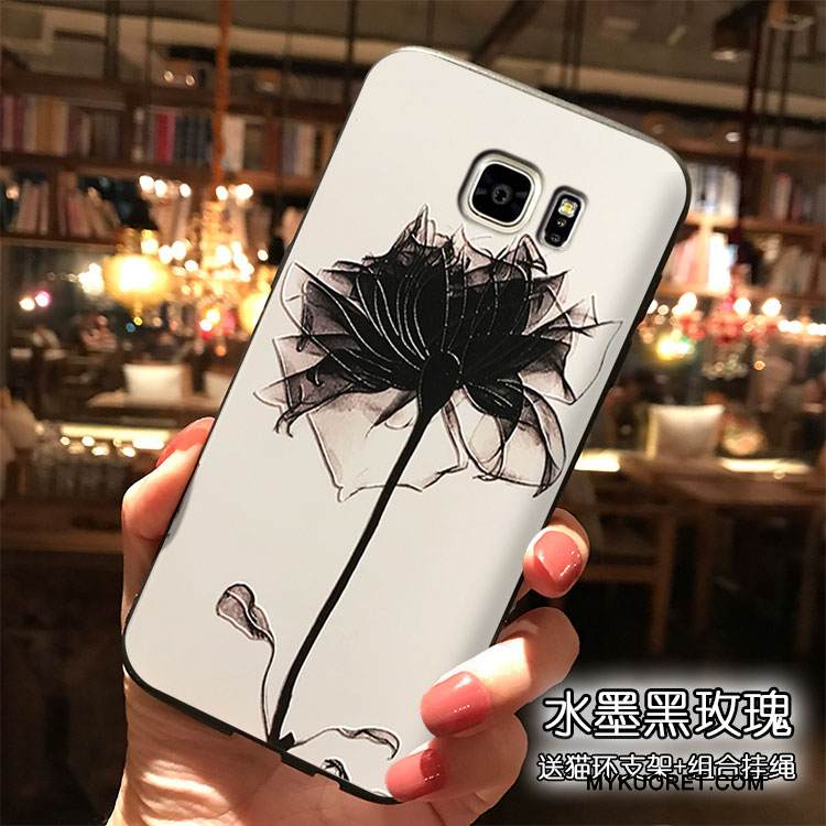 Kuori Samsung Galaxy Note 5 Silikoni Puhelimen Kuoret Kukka, Kotelo Samsung Galaxy Note 5 Trendi Sininen