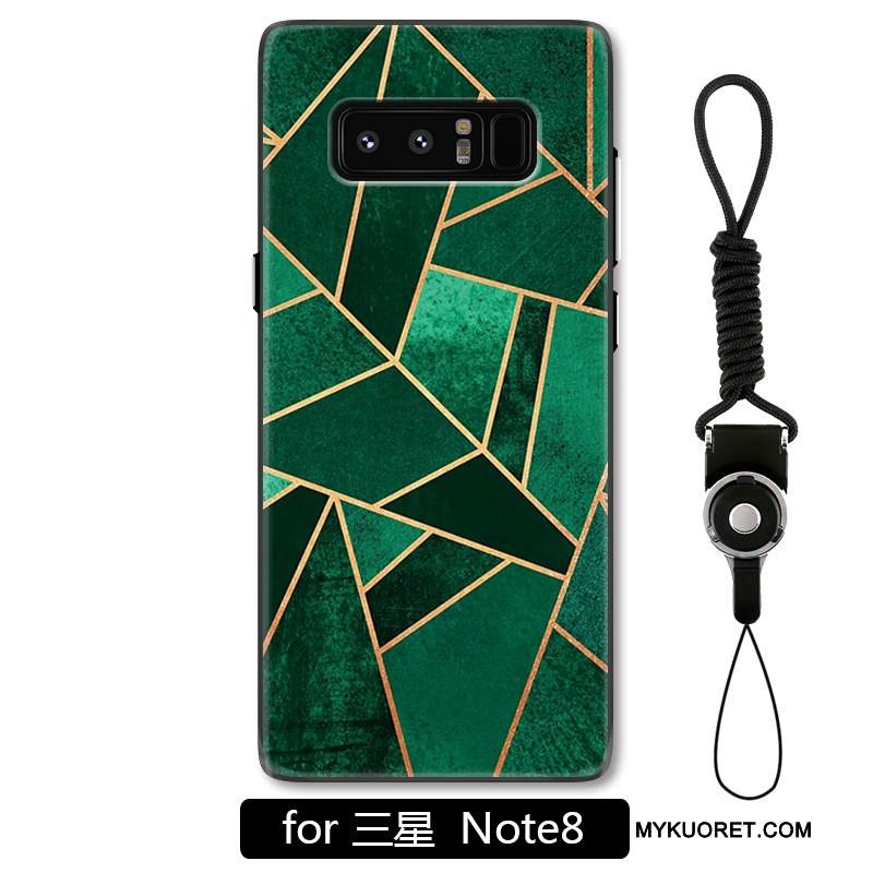 Kuori Samsung Galaxy Note 8 Kohokuviointi Ripustettavat Koristeet Murtumaton, Kotelo Samsung Galaxy Note 8 Suojaus Kova Valkoinen