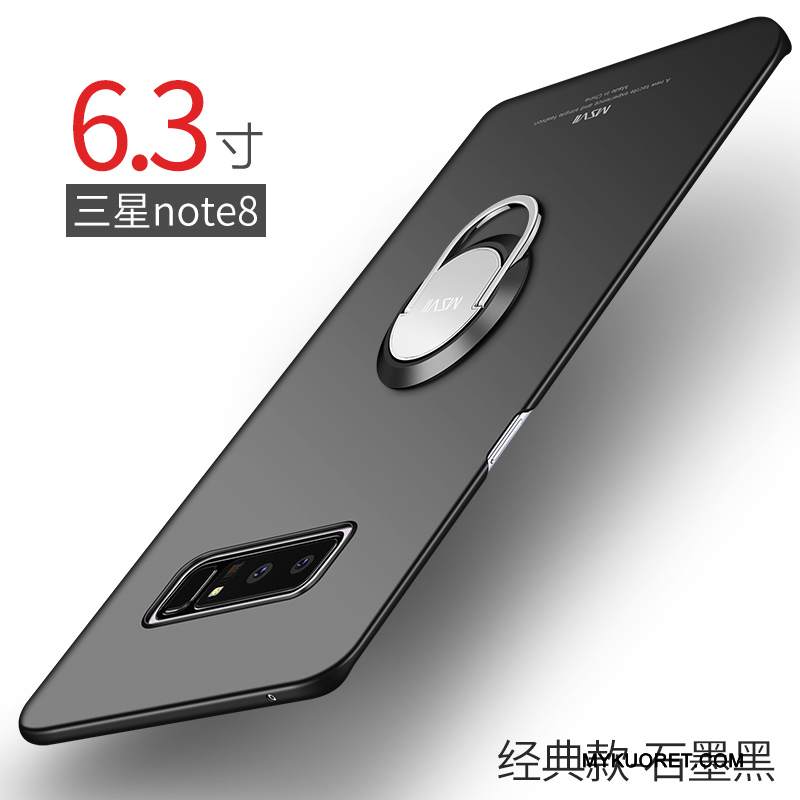 Kuori Samsung Galaxy Note 8 Laukut Musta Pesty Suede, Kotelo Samsung Galaxy Note 8 Suojaus Ohut Murtumaton