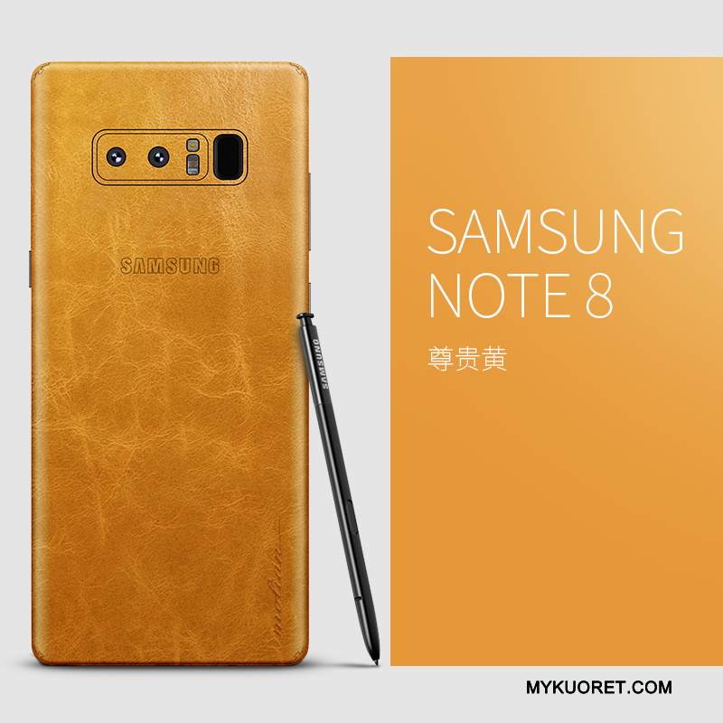 Kuori Samsung Galaxy Note 8 Laukut Puhelimen Kuoret Oranssi, Kotelo Samsung Galaxy Note 8 Nahka Ohut Ultra