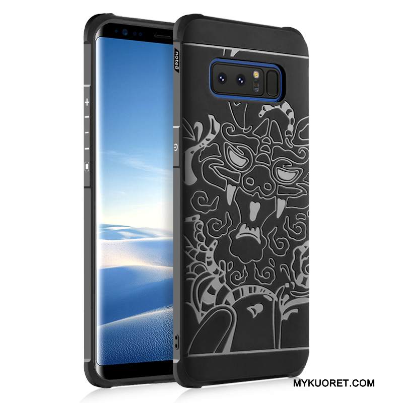 Kuori Samsung Galaxy Note 8 Laukut Trendi Musta, Kotelo Samsung Galaxy Note 8 Pehmeä Neste Puhelimen Kuoret Murtumaton