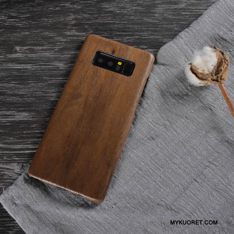 Kuori Samsung Galaxy Note 8 Massiivipuu Khaki Puhelimen Kuoret, Kotelo Samsung Galaxy Note 8 Suojaus Takakansi