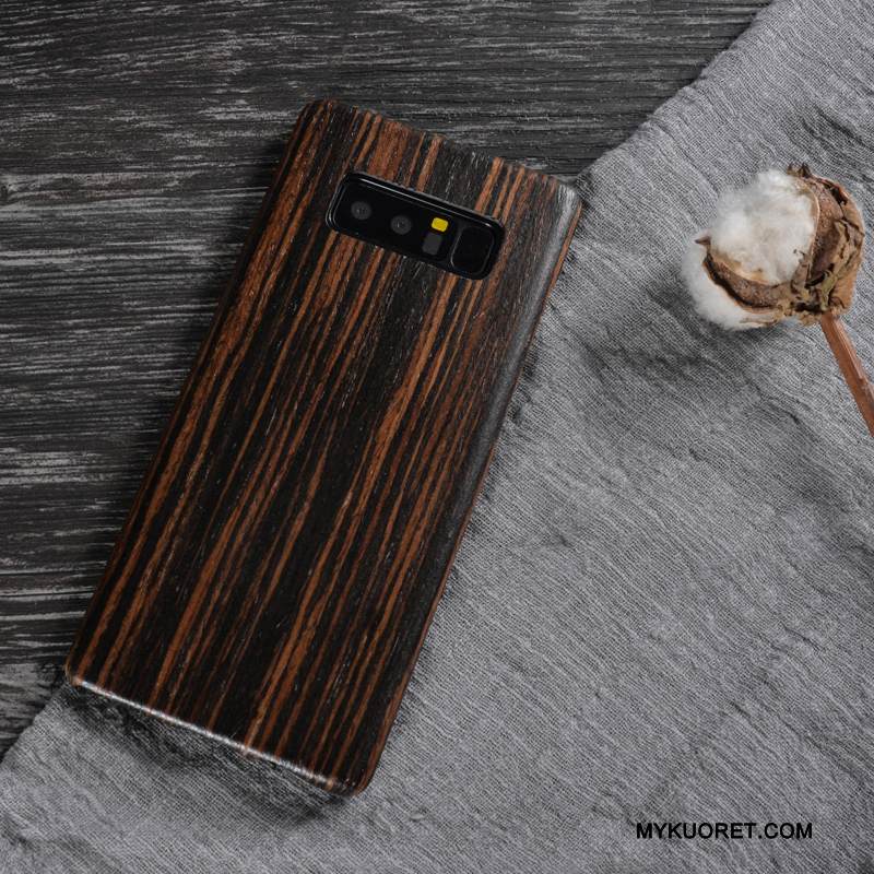 Kuori Samsung Galaxy Note 8 Massiivipuu Khaki Puhelimen Kuoret, Kotelo Samsung Galaxy Note 8 Suojaus Takakansi
