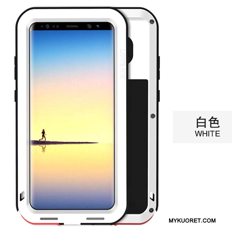 Kuori Samsung Galaxy Note 8 Metalli Keltainen Murtumaton, Kotelo Samsung Galaxy Note 8 Laukut Puhelimen Kuoret Kolme Puolustusta