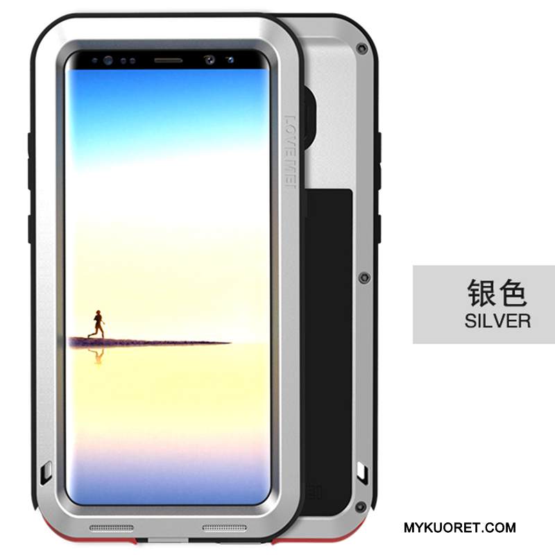 Kuori Samsung Galaxy Note 8 Metalli Keltainen Murtumaton, Kotelo Samsung Galaxy Note 8 Laukut Puhelimen Kuoret Kolme Puolustusta