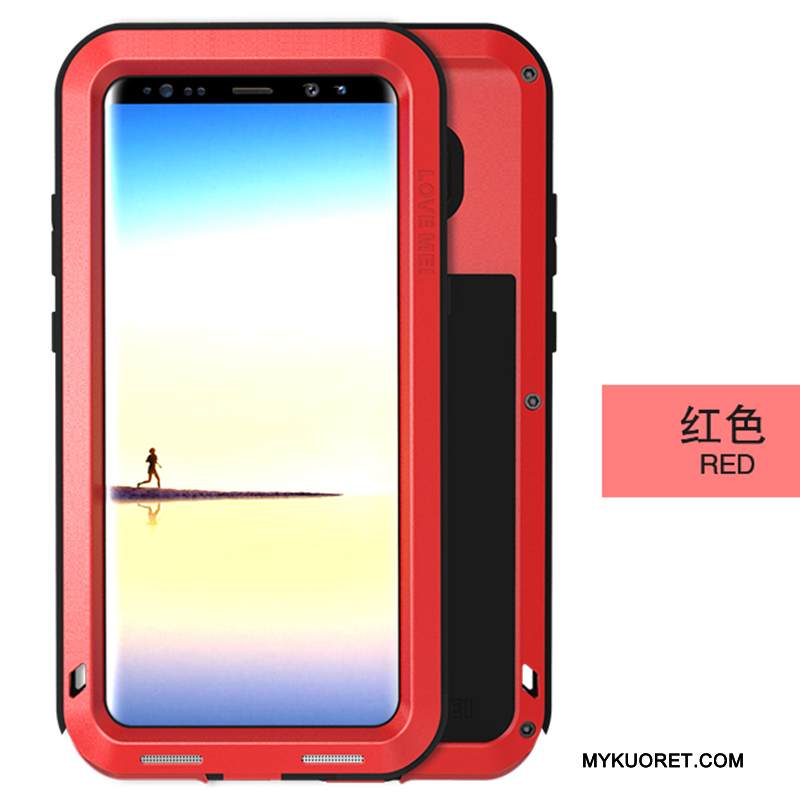 Kuori Samsung Galaxy Note 8 Metalli Keltainen Murtumaton, Kotelo Samsung Galaxy Note 8 Laukut Puhelimen Kuoret Kolme Puolustusta