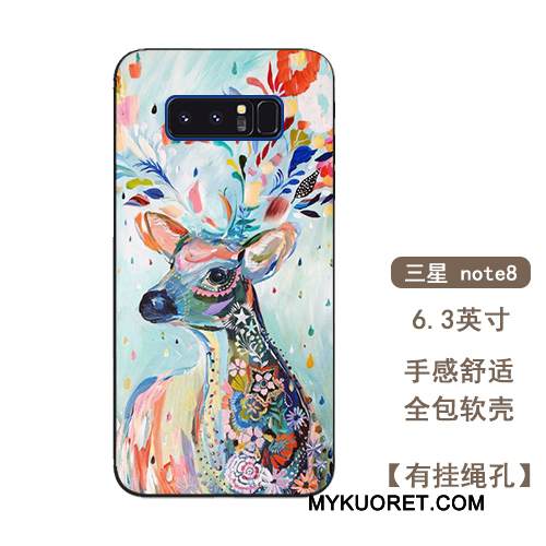 Kuori Samsung Galaxy Note 8 Monivärinen Kukka Murtumaton, Kotelo Samsung Galaxy Note 8 Laukut Liukastella Puhelimen Kuoret