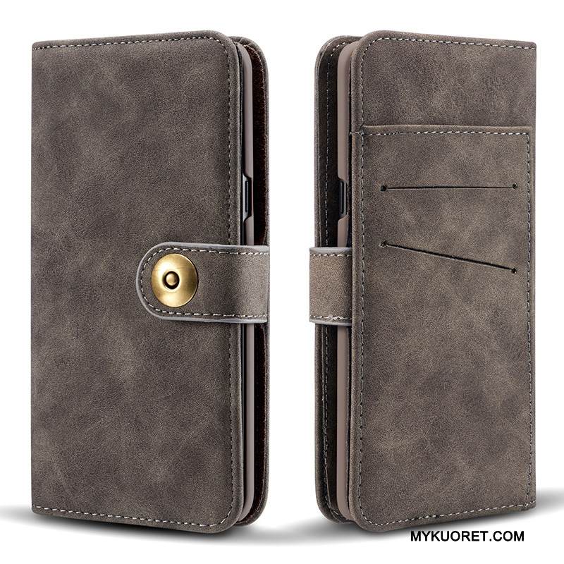 Kuori Samsung Galaxy Note 8 Nahka Vesimeloni Oranssi, Kotelo Samsung Galaxy Note 8 Kuoret Punainen Magneettinen