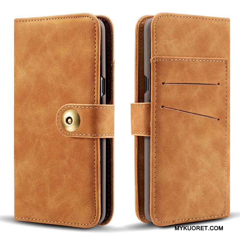 Kuori Samsung Galaxy Note 8 Nahka Vesimeloni Oranssi, Kotelo Samsung Galaxy Note 8 Kuoret Punainen Magneettinen