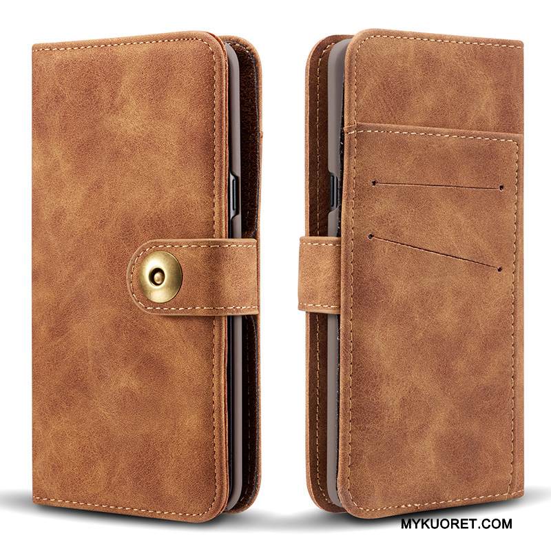 Kuori Samsung Galaxy Note 8 Nahka Vesimeloni Oranssi, Kotelo Samsung Galaxy Note 8 Kuoret Punainen Magneettinen