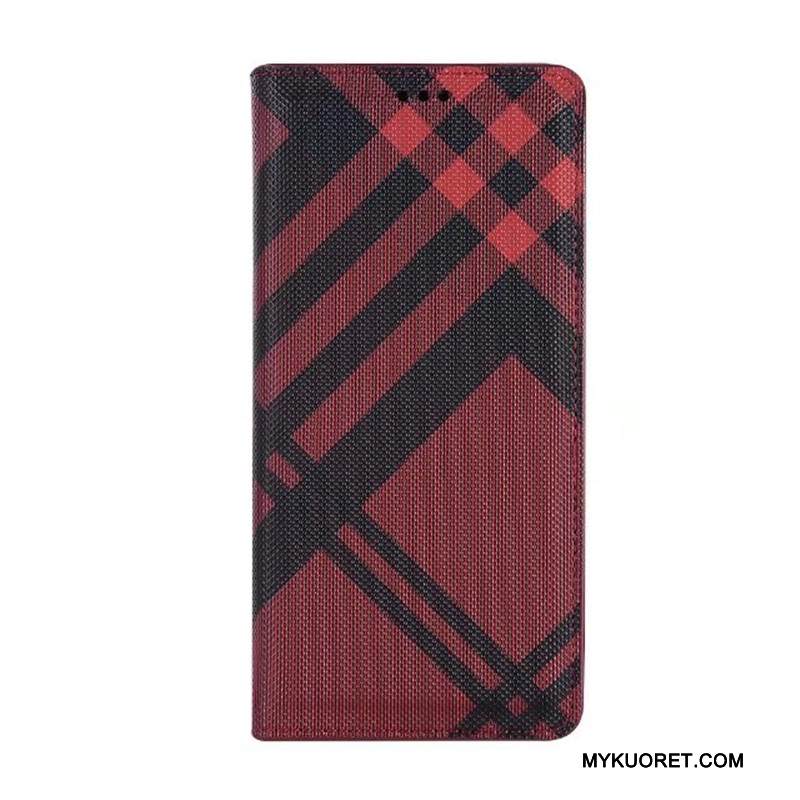 Kuori Samsung Galaxy Note 8 Nahka Viini Punainen Musta, Kotelo Samsung Galaxy Note 8 Suojaus Puhelimen Kuoret