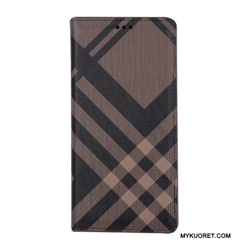 Kuori Samsung Galaxy Note 8 Nahka Viini Punainen Musta, Kotelo Samsung Galaxy Note 8 Suojaus Puhelimen Kuoret