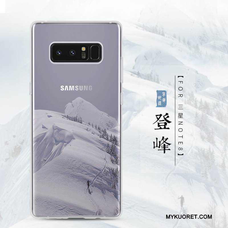 Kuori Samsung Galaxy Note 8 Pehmeä Neste Maisema Läpinäkyvä, Kotelo Samsung Galaxy Note 8 Suojaus Trendi Puhelimen Kuoret