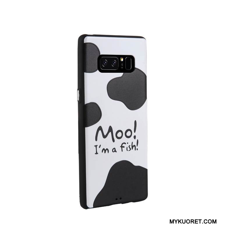 Kuori Samsung Galaxy Note 8 Pehmeä Neste Musta Puhelimen Kuoret, Kotelo Samsung Galaxy Note 8 Kohokuviointi Liiketoiminta Trendi