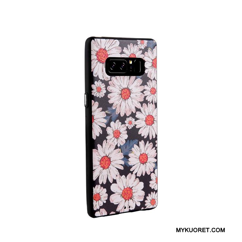 Kuori Samsung Galaxy Note 8 Pehmeä Neste Musta Puhelimen Kuoret, Kotelo Samsung Galaxy Note 8 Kohokuviointi Liiketoiminta Trendi