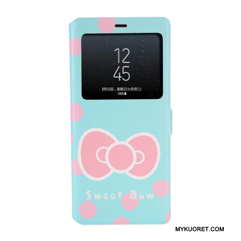 Kuori Samsung Galaxy Note 8 Pehmeä Neste Trendi Puhelimen Kuoret, Kotelo Samsung Galaxy Note 8 Sarjakuva Avaa Ikkuna Sininen