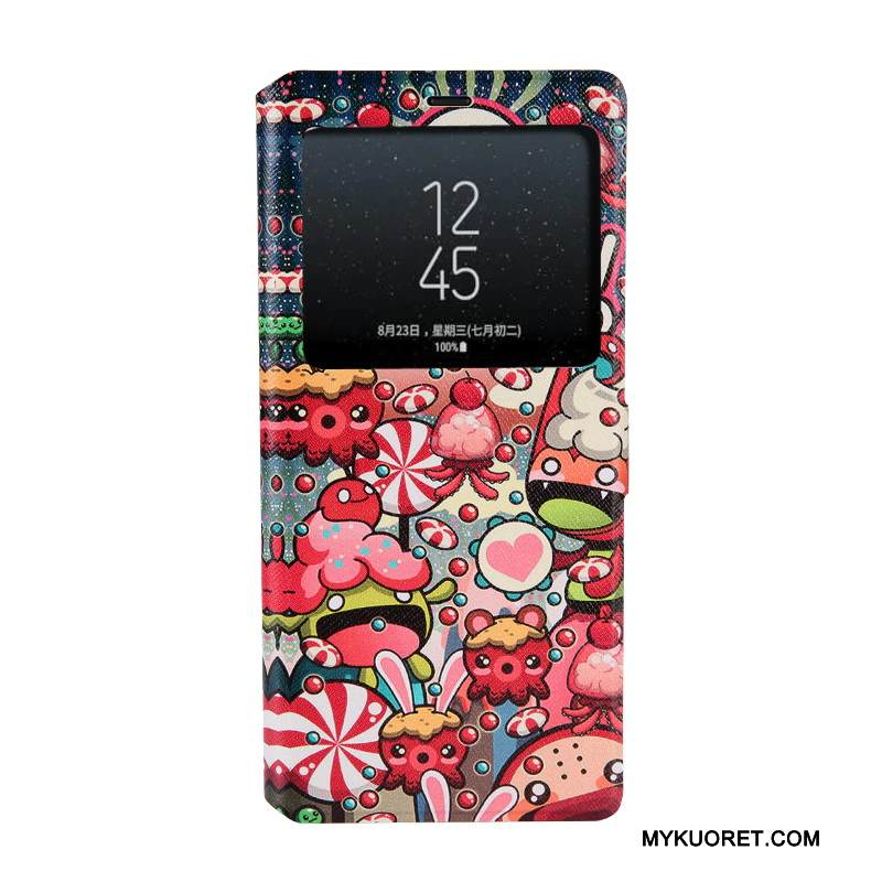 Kuori Samsung Galaxy Note 8 Pehmeä Neste Trendi Puhelimen Kuoret, Kotelo Samsung Galaxy Note 8 Sarjakuva Avaa Ikkuna Sininen