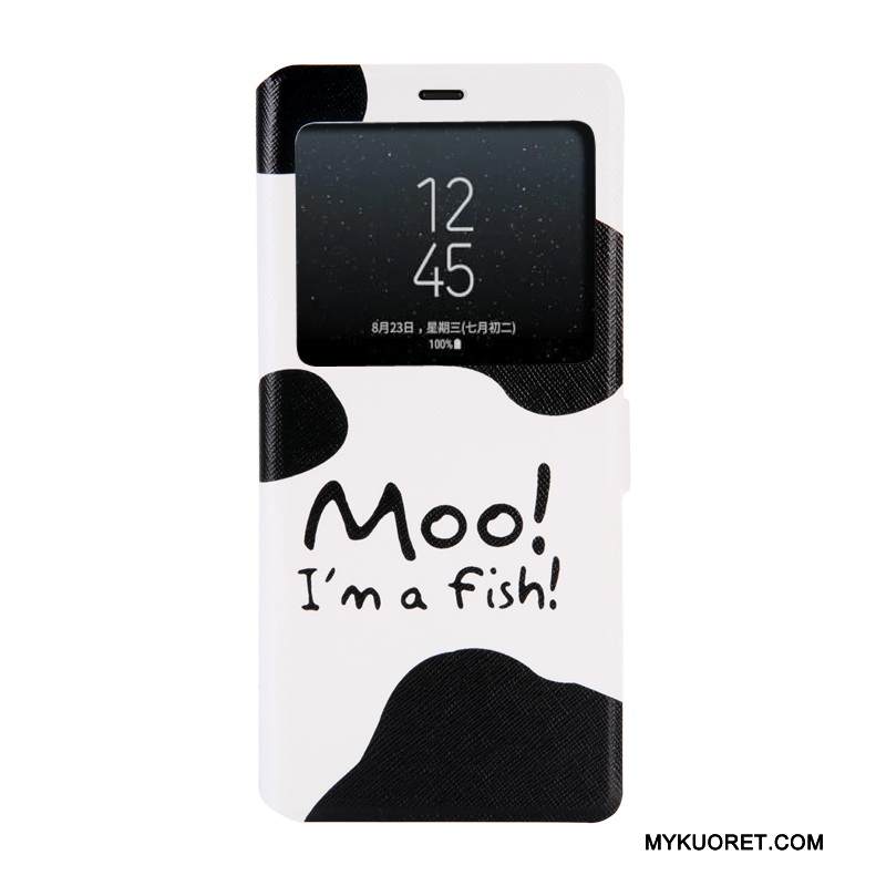 Kuori Samsung Galaxy Note 8 Pehmeä Neste Trendi Puhelimen Kuoret, Kotelo Samsung Galaxy Note 8 Sarjakuva Avaa Ikkuna Sininen