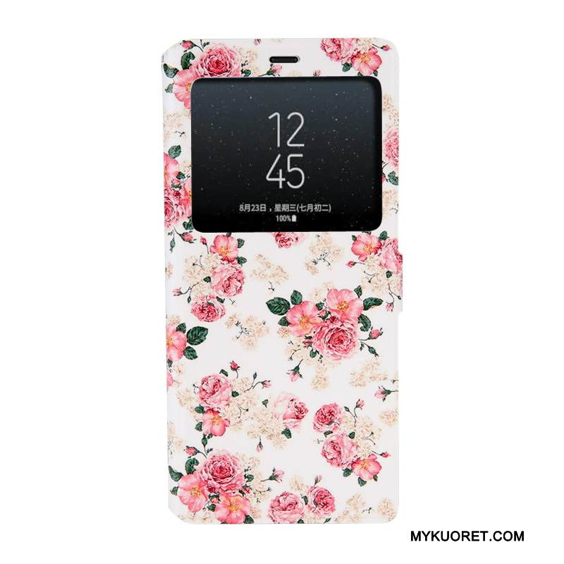 Kuori Samsung Galaxy Note 8 Pehmeä Neste Trendi Puhelimen Kuoret, Kotelo Samsung Galaxy Note 8 Sarjakuva Avaa Ikkuna Sininen