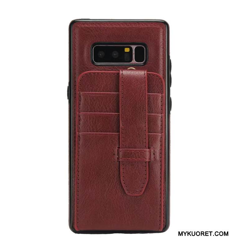 Kuori Samsung Galaxy Note 8 Salkku Murtumaton Ripustettavat Koristeet, Kotelo Samsung Galaxy Note 8 Suojaus Punainen