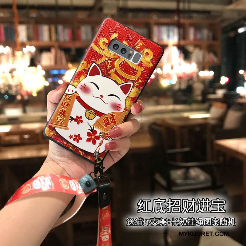 Kuori Samsung Galaxy Note 8 Sarjakuva Ihana Trendi, Kotelo Samsung Galaxy Note 8 Silikoni Rikkaus Punainen