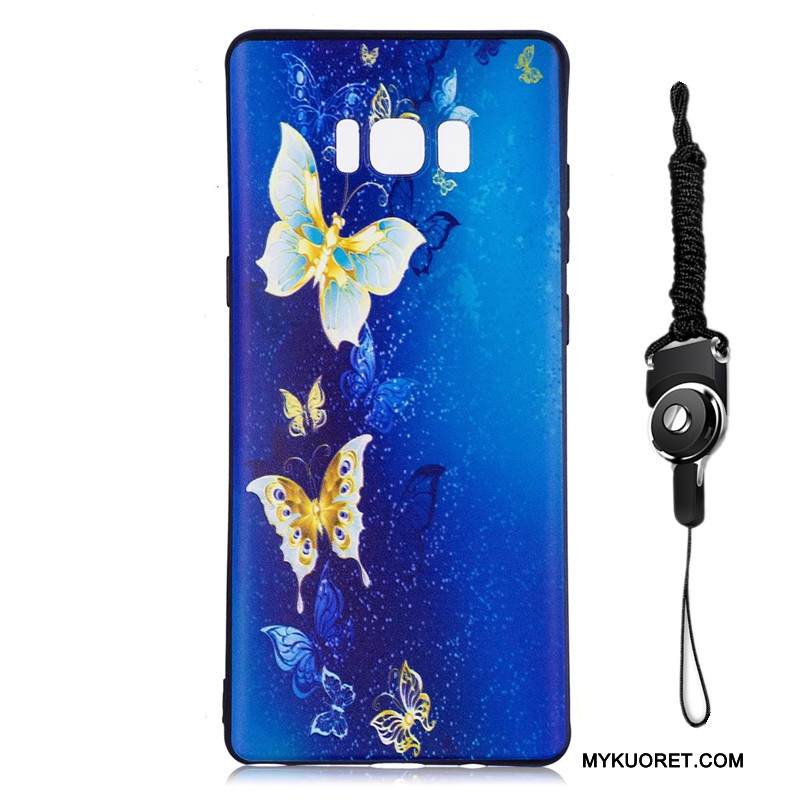 Kuori Samsung Galaxy Note 8 Sarjakuva Pesty Suede Puhelimen Kuoret, Kotelo Samsung Galaxy Note 8 Suojaus Keltainen