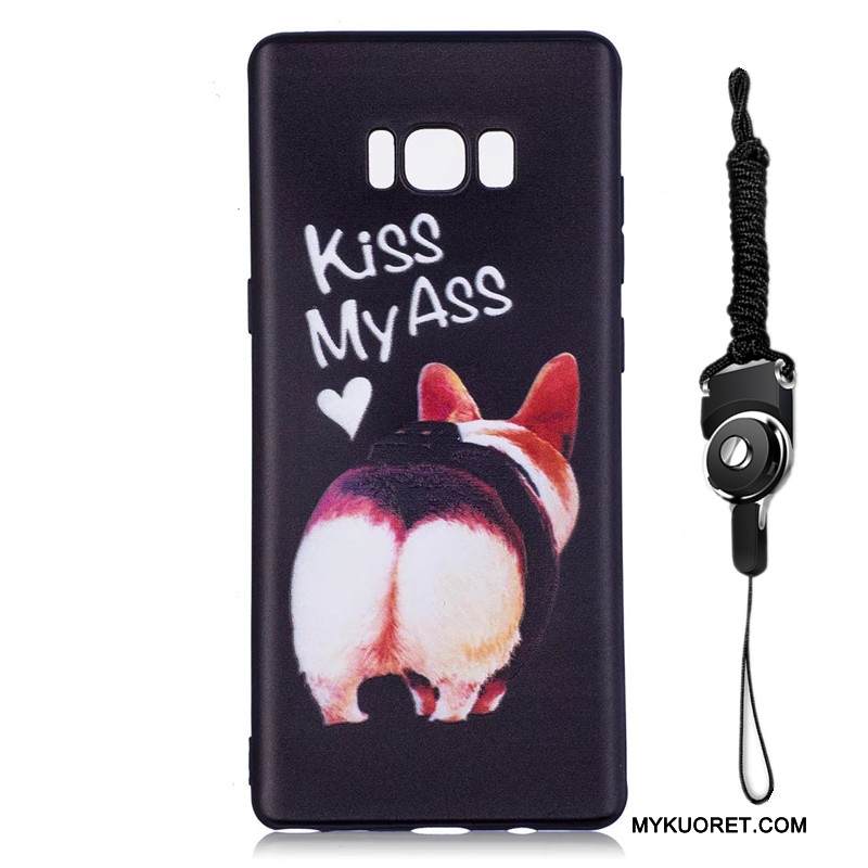 Kuori Samsung Galaxy Note 8 Sarjakuva Pesty Suede Puhelimen Kuoret, Kotelo Samsung Galaxy Note 8 Suojaus Keltainen