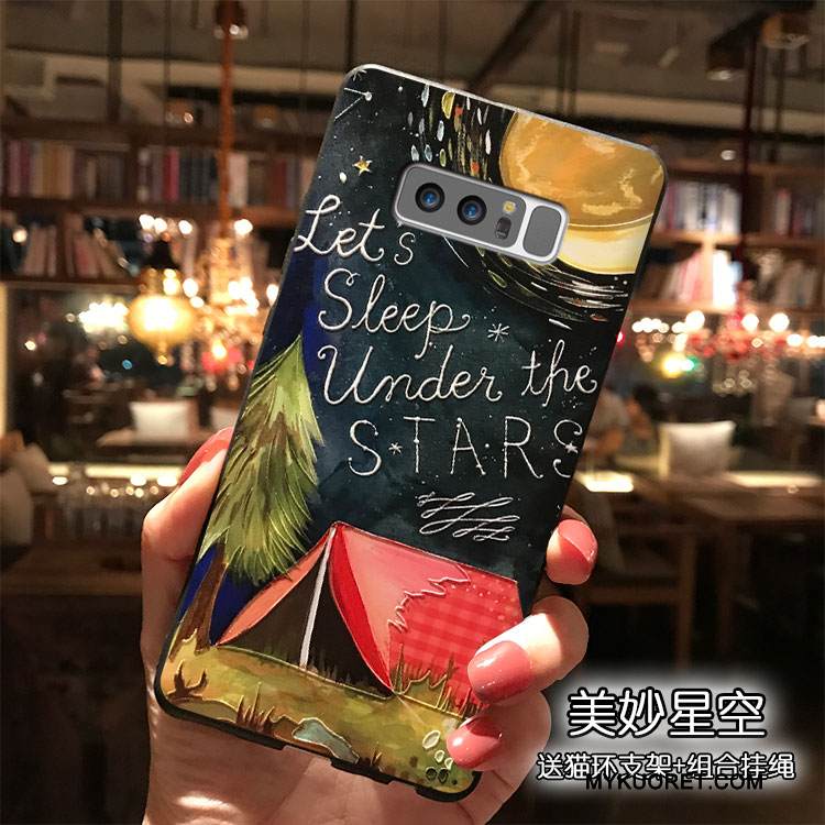 Kuori Samsung Galaxy Note 8 Sarjakuva Sininen Trendi, Kotelo Samsung Galaxy Note 8 Silikoni Puhelimen Kuoret Ripustettavat Koristeet