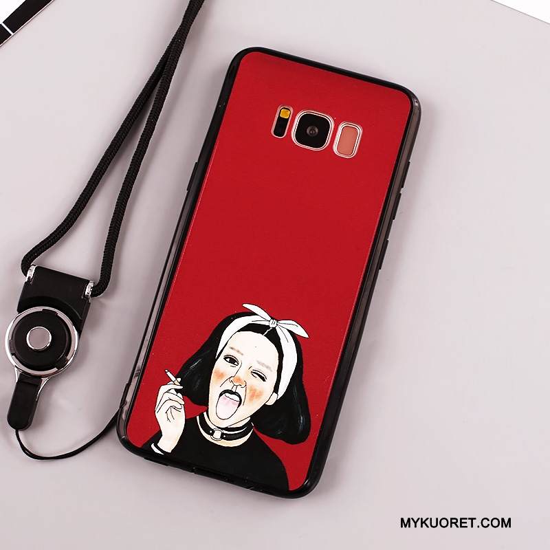 Kuori Samsung Galaxy Note 8 Silikoni Murtumaton Puhelimen Kuoret, Kotelo Samsung Galaxy Note 8 Suojaus Punainen Ripustettavat Koristeet