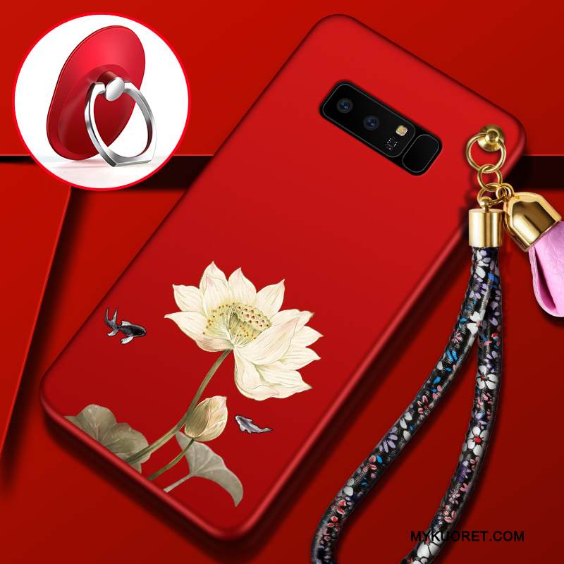 Kuori Samsung Galaxy Note 8 Silikoni Puhelimen Kuoret Murtumaton, Kotelo Samsung Galaxy Note 8 Laukut Punainen L