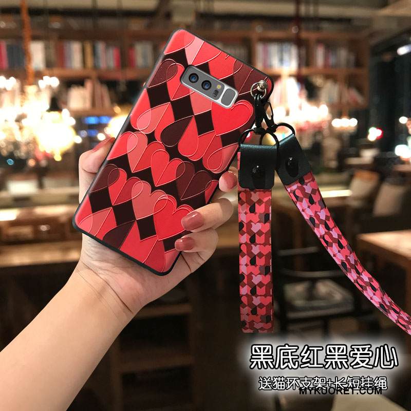 Kuori Samsung Galaxy Note 8 Silikoni Punainen Puhelimen Kuoret, Kotelo Samsung Galaxy Note 8 Ripustettavat Koristeet Persoonallisuus