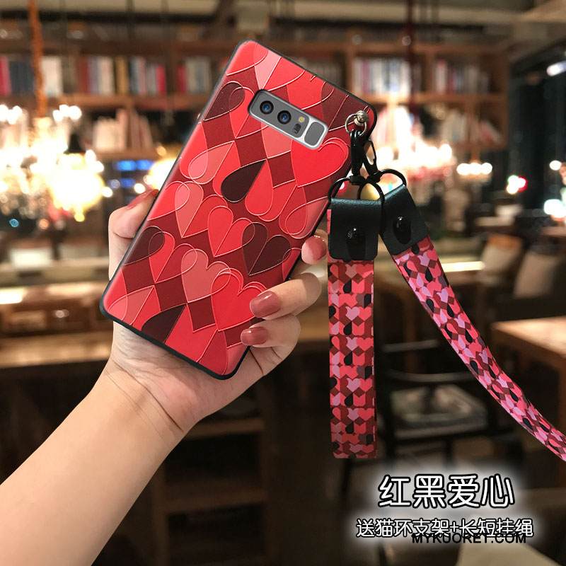 Kuori Samsung Galaxy Note 8 Silikoni Punainen Puhelimen Kuoret, Kotelo Samsung Galaxy Note 8 Ripustettavat Koristeet Persoonallisuus