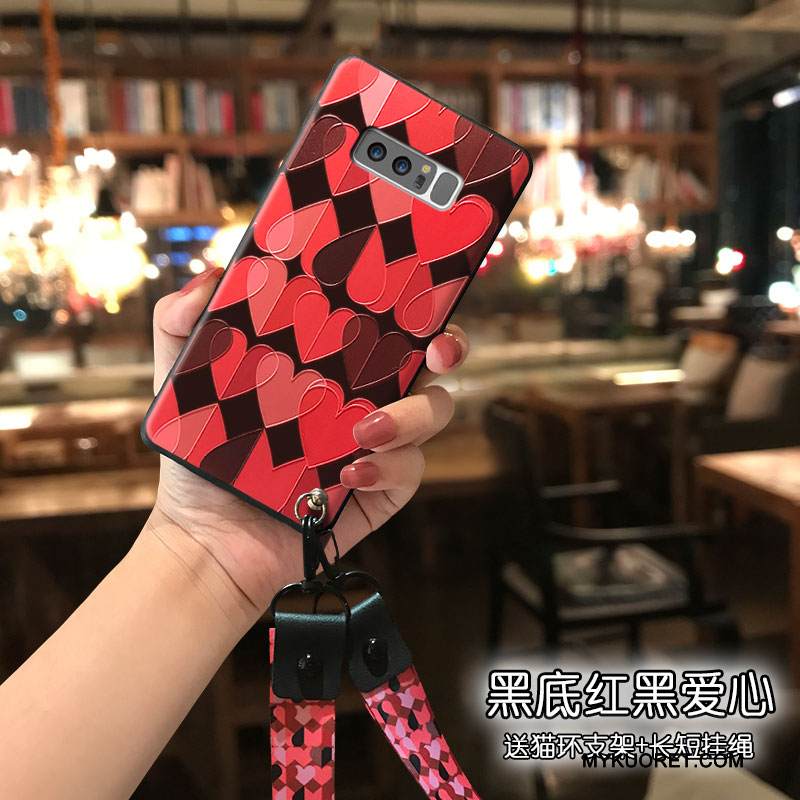 Kuori Samsung Galaxy Note 8 Silikoni Punainen Puhelimen Kuoret, Kotelo Samsung Galaxy Note 8 Ripustettavat Koristeet Persoonallisuus