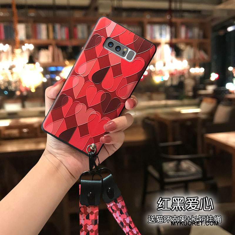 Kuori Samsung Galaxy Note 8 Silikoni Punainen Puhelimen Kuoret, Kotelo Samsung Galaxy Note 8 Ripustettavat Koristeet Persoonallisuus
