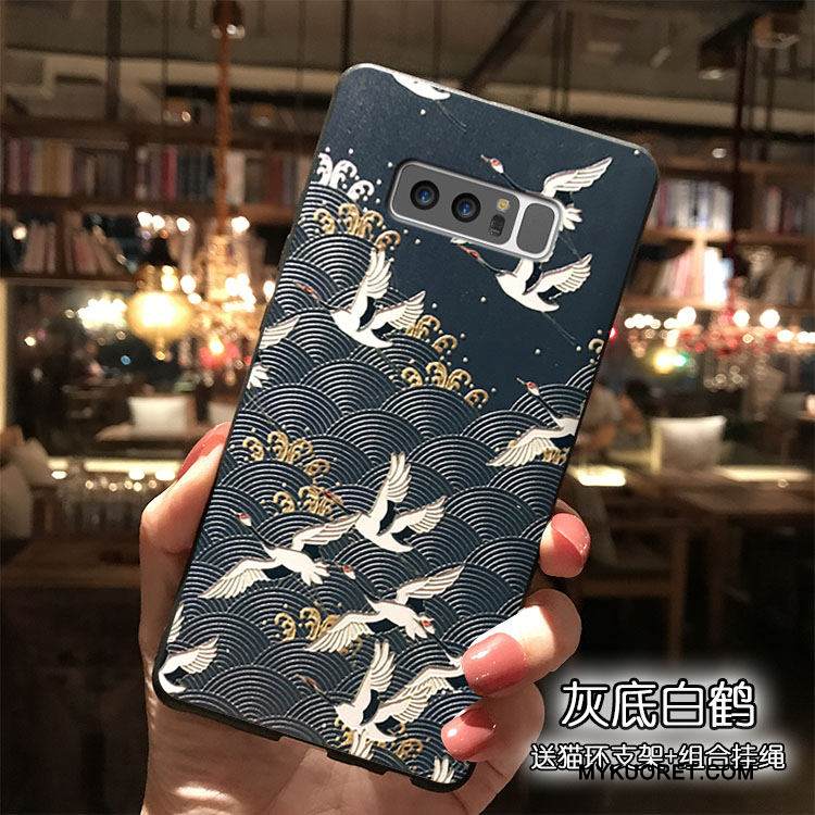 Kuori Samsung Galaxy Note 8 Silikoni Sininen Punainen, Kotelo Samsung Galaxy Note 8 Laukut Ripustettavat Koristeet Puhelimen Kuoret