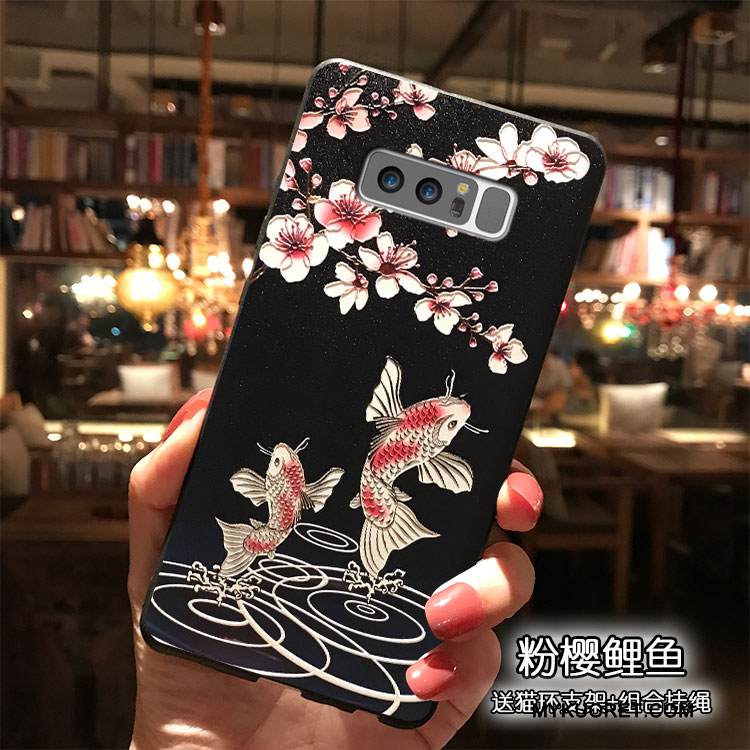 Kuori Samsung Galaxy Note 8 Silikoni Violetti Puhelimen Kuoret, Kotelo Samsung Galaxy Note 8 Tuuli Ripustettavat Koristeet