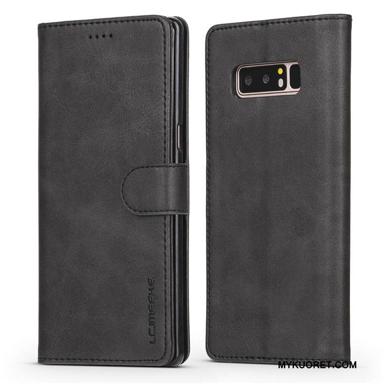 Kuori Samsung Galaxy Note 8 Suojaus Harmaa Murtumaton, Kotelo Samsung Galaxy Note 8 Nahka Liiketoiminta
