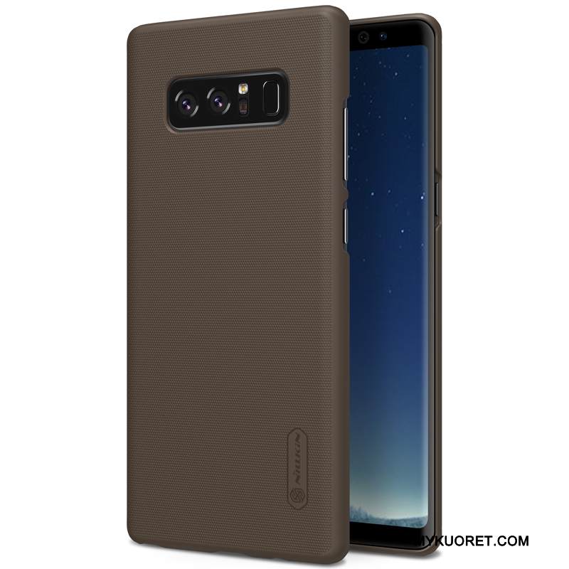 Kuori Samsung Galaxy Note 8 Suojaus Kova Puhelimen Kuoret, Kotelo Samsung Galaxy Note 8 Valkoinen Pesty Suede