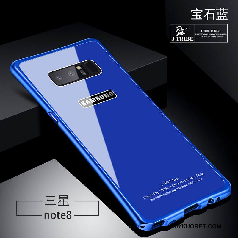 Kuori Samsung Galaxy Note 8 Suojaus Lasi Hopea, Kotelo Samsung Galaxy Note 8 Laukut Puhelimen Kuoret Murtumaton