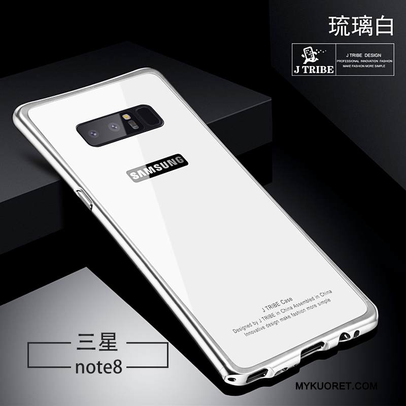 Kuori Samsung Galaxy Note 8 Suojaus Lasi Hopea, Kotelo Samsung Galaxy Note 8 Laukut Puhelimen Kuoret Murtumaton