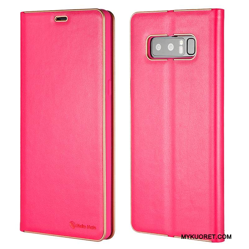 Kuori Samsung Galaxy Note 8 Suojaus Puhelimen Kuoret Ultra, Kotelo Samsung Galaxy Note 8 Nahka Tummansininen