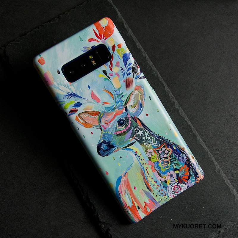 Kuori Samsung Galaxy Note 8 Suojaus Sininen Tide-brändi, Kotelo Samsung Galaxy Note 8 Pesty Suede Ohut