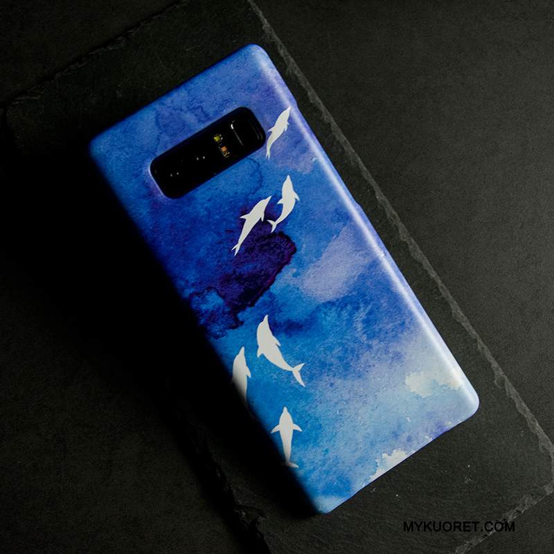 Kuori Samsung Galaxy Note 8 Suojaus Sininen Tide-brändi, Kotelo Samsung Galaxy Note 8 Pesty Suede Ohut