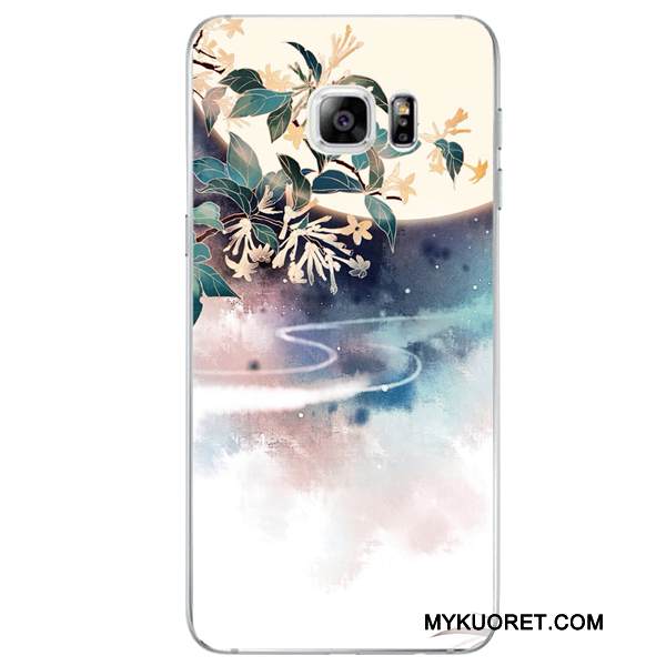 Kuori Samsung Galaxy Note 8 Vuosikerta Kiinalainen Tyyli Puhelimen Kuoret, Kotelo Samsung Galaxy Note 8 Laukut Sininen Murtumaton