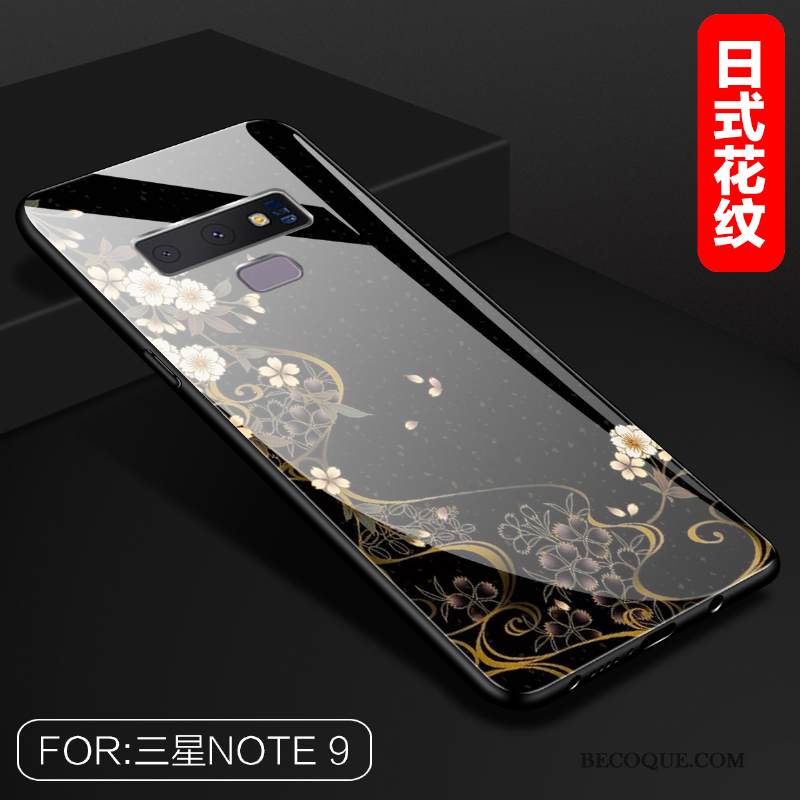 Kuori Samsung Galaxy Note 9 Laukut Puhelimen Kuoret Lasi, Kotelo Samsung Galaxy Note 9 Luova Trendi Musta
