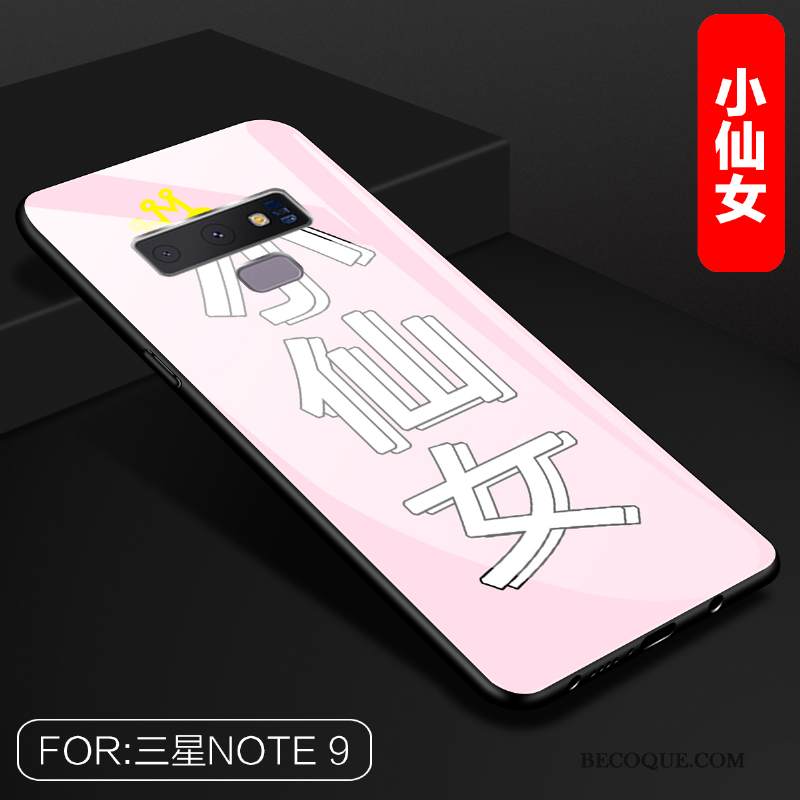 Kuori Samsung Galaxy Note 9 Laukut Puhelimen Kuoret Lasi, Kotelo Samsung Galaxy Note 9 Luova Trendi Musta