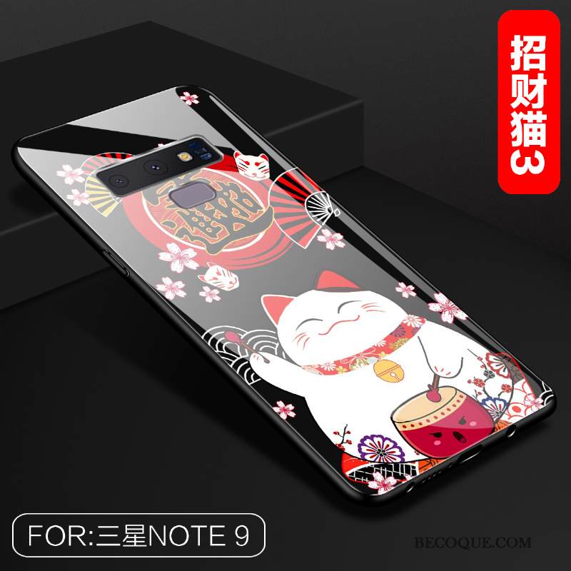 Kuori Samsung Galaxy Note 9 Laukut Puhelimen Kuoret Lasi, Kotelo Samsung Galaxy Note 9 Luova Trendi Musta